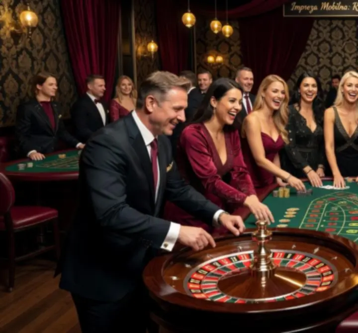 Ruletka i blackjack eventowy – mobilne stoły casino na eleganckim evencie.